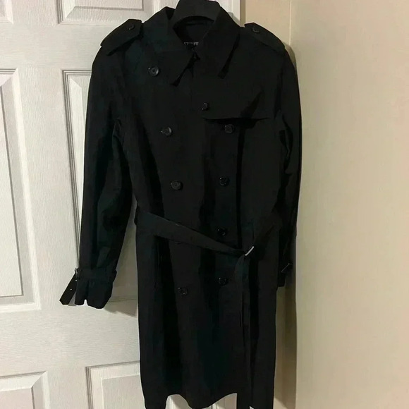 Fleet Street Black Trenchcoat Size 14 - Picture 1 of 9